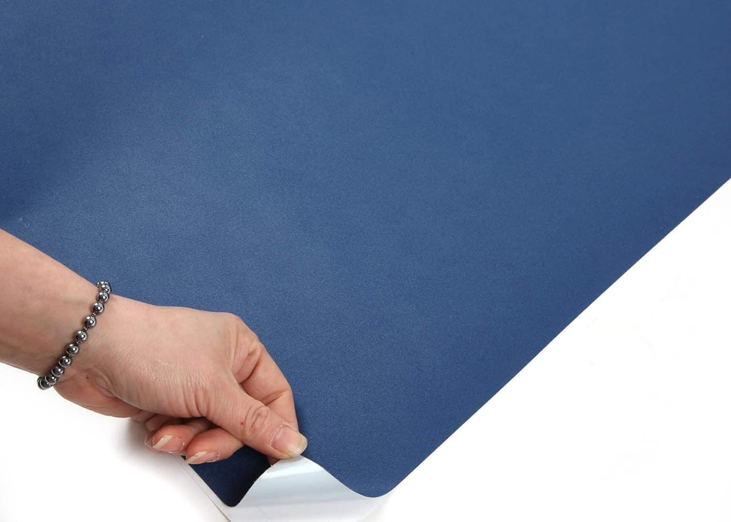 ROSEROSA Peel and Stick PVC Solid Self-Adhesive Wallpaper Covering Counter Top Shelf Liner Cobalt Blue (SL596 : 2.00 Feet X 6.56 Feet)