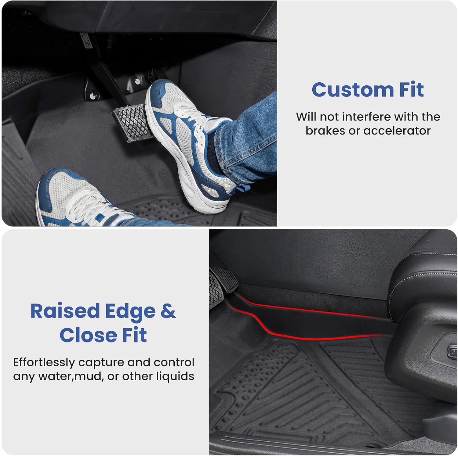 Floor Mats for Honda CR-V 2023 2024 2025 2026, TPE Rubber All Weather Floor Liners for Honda CRV Hybrid & e:FCEV 2023-2026, Odorless Anti-Slip 1st & 2nd Row Car Liners