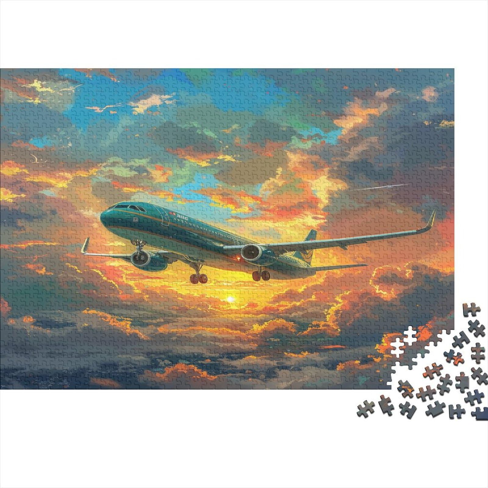 Passenger Aircraft Puzzle 1000 elementów, 1000 sztuk puzzli dla dorosłych, układanki 1000 elementów, puzzle dla dorosłych puzzle dla dzieci klasyczne puzzle 1000 sztuk (75 x 50 cm)