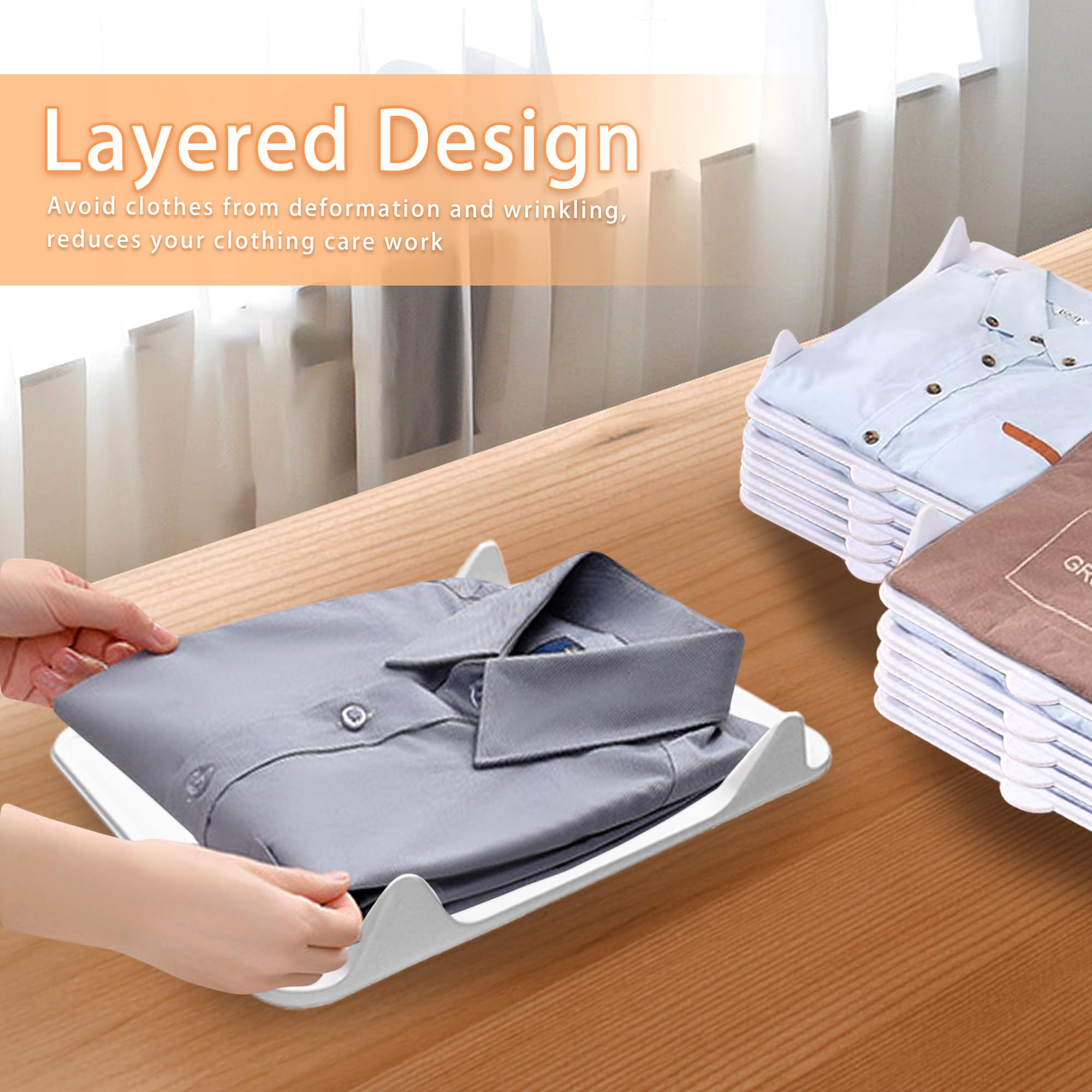 Shirt Folder Board, 10 PCS T Shirt Organizer, Stackable Clothes Folding Board for Closet Organize Pants Shorts Sweater (13