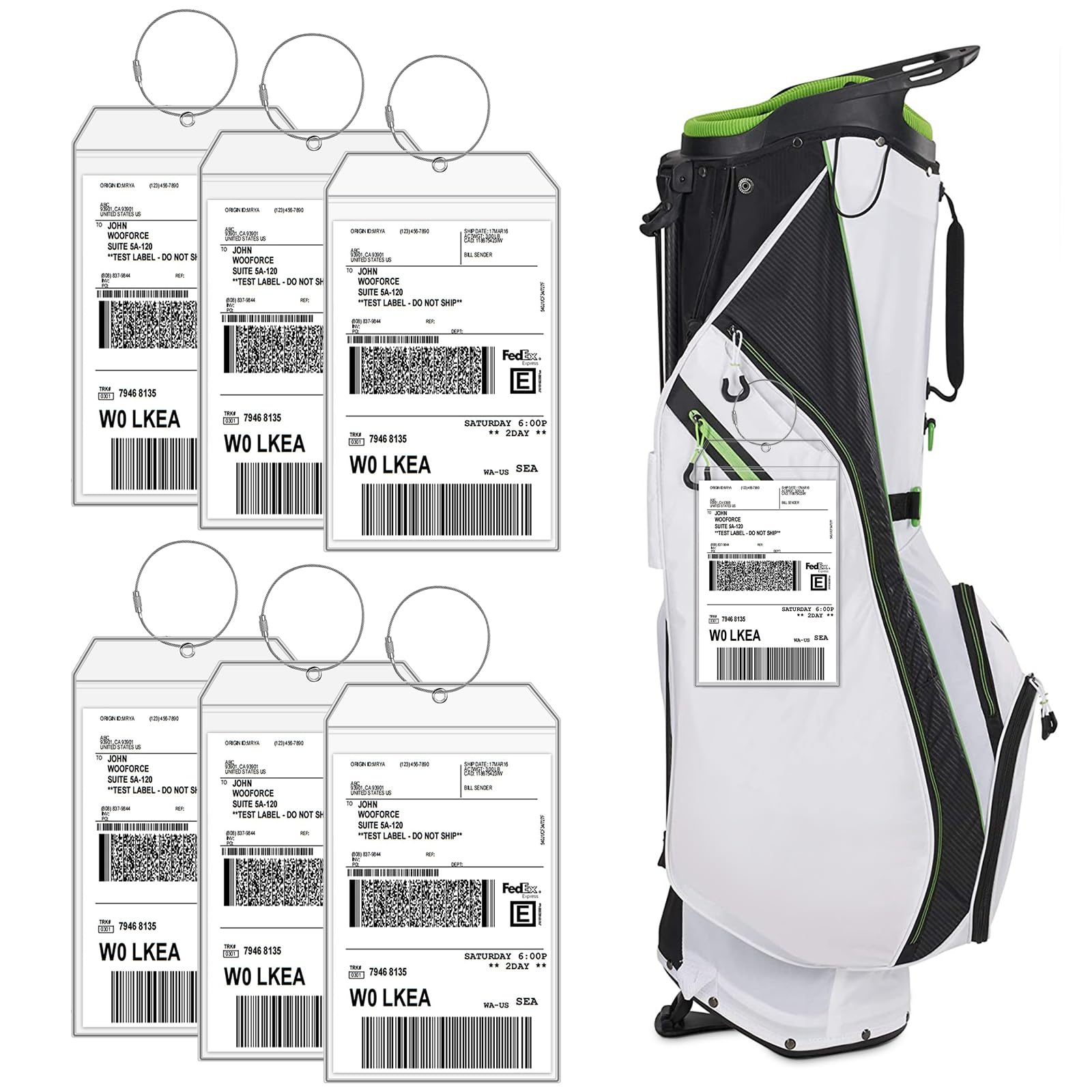 Amazon.com: 6 Pack Extra Large Golf Luggage Tag 9
