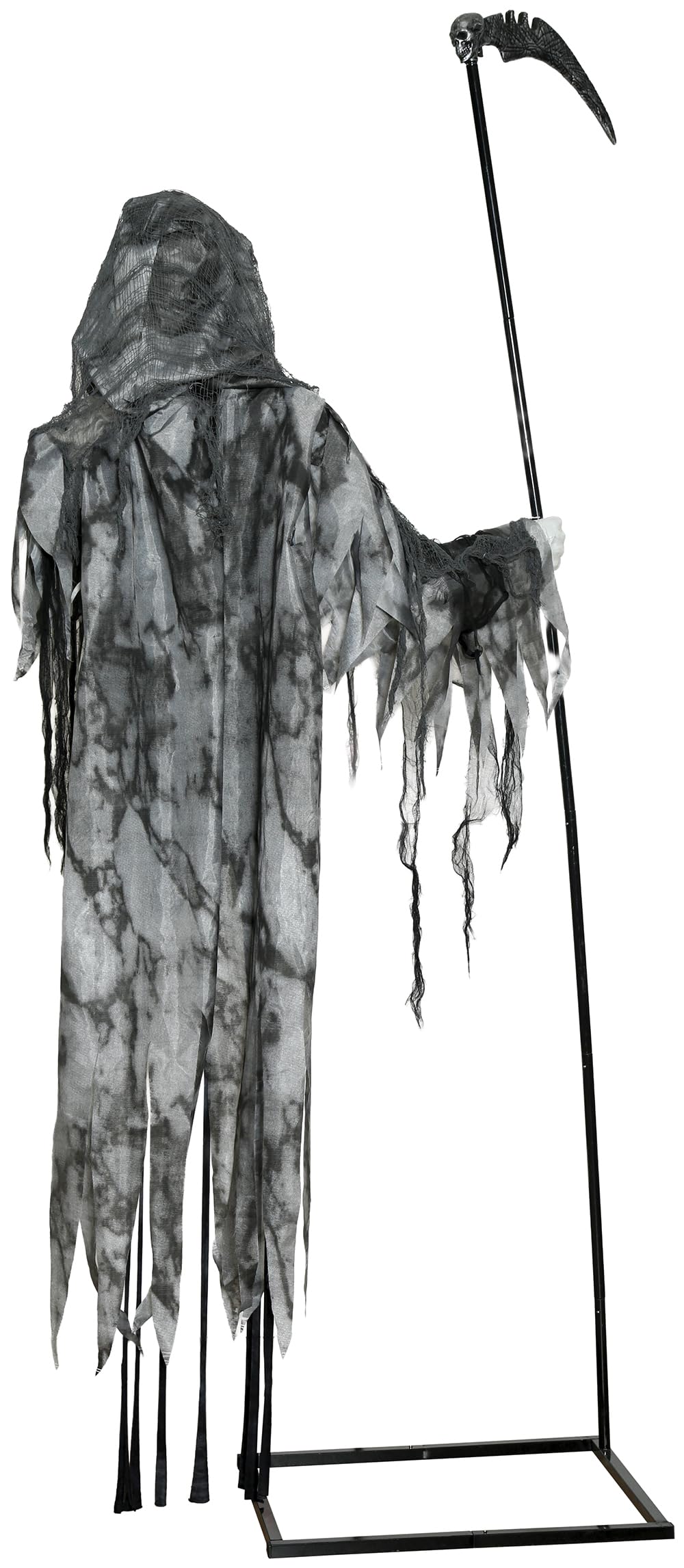 FIESTAS GUIRCA | Muñeco Muerte Voladora con Luz, Sonido y Movimiento (205 cm) - Decoración para Halloween y Oktoberfest - Ideal para Adultos y Niños - Gris y Negro