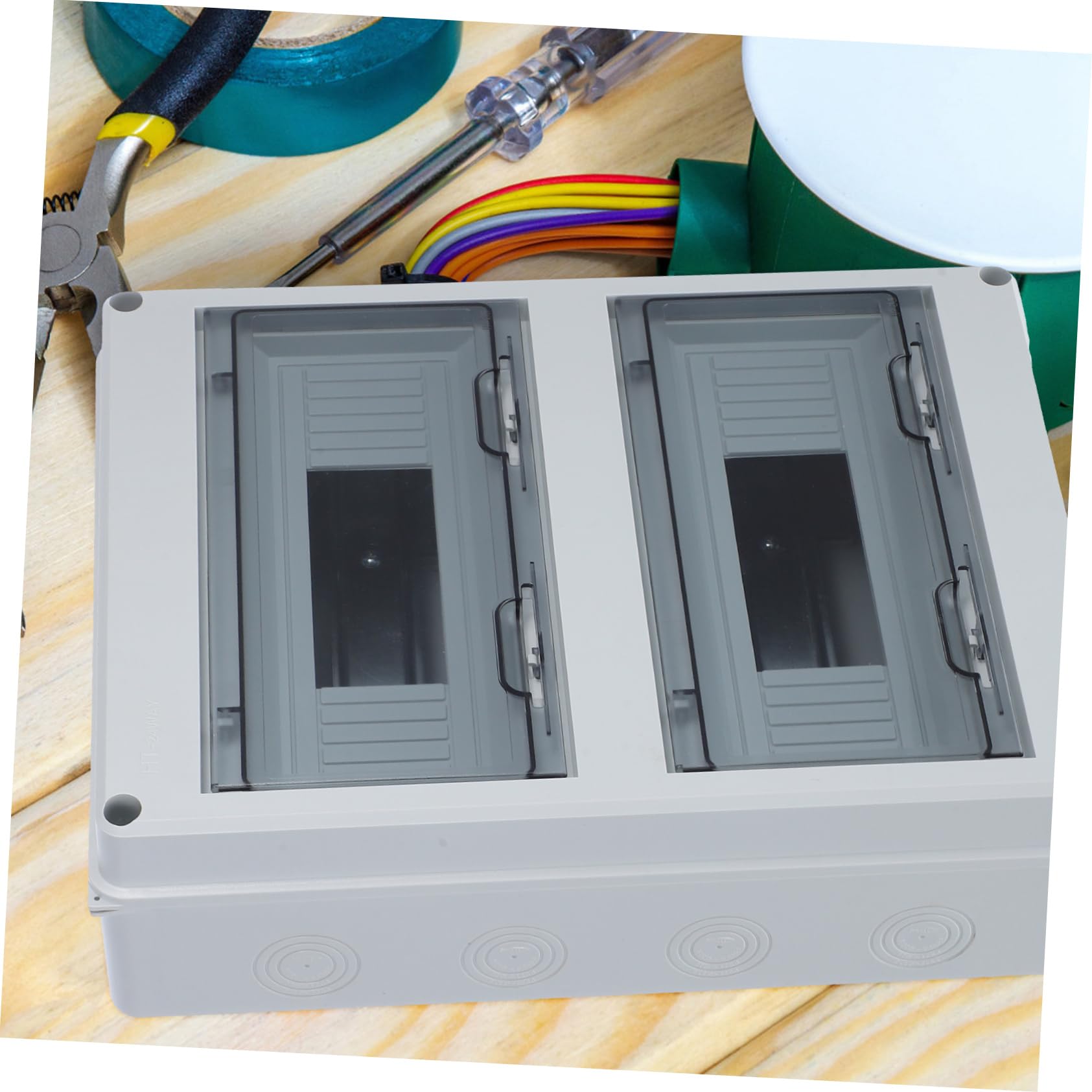 Caja de Distribución Eléctrica 24 Circuitos de Plástico para Exterior | Montaje en Superficie, y Antipolvo, Instalación Sencilla, Uso Doméstico al Aire Libre