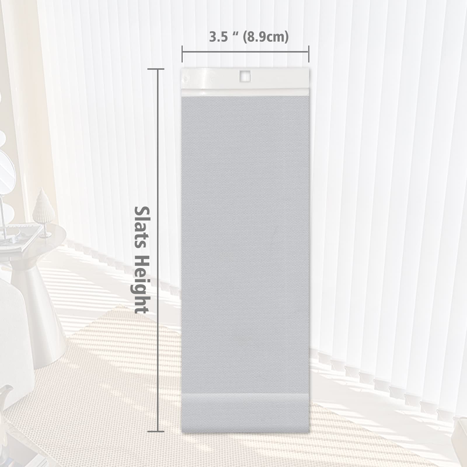 HousCa Veritcal Blinds Replacement Blinds Slats, Custom Blackout Fabric Window Blinds for Patio Doors, Windows, Sliding Doors, 3.5 Inches Wide Replacement Slats, Light Brown