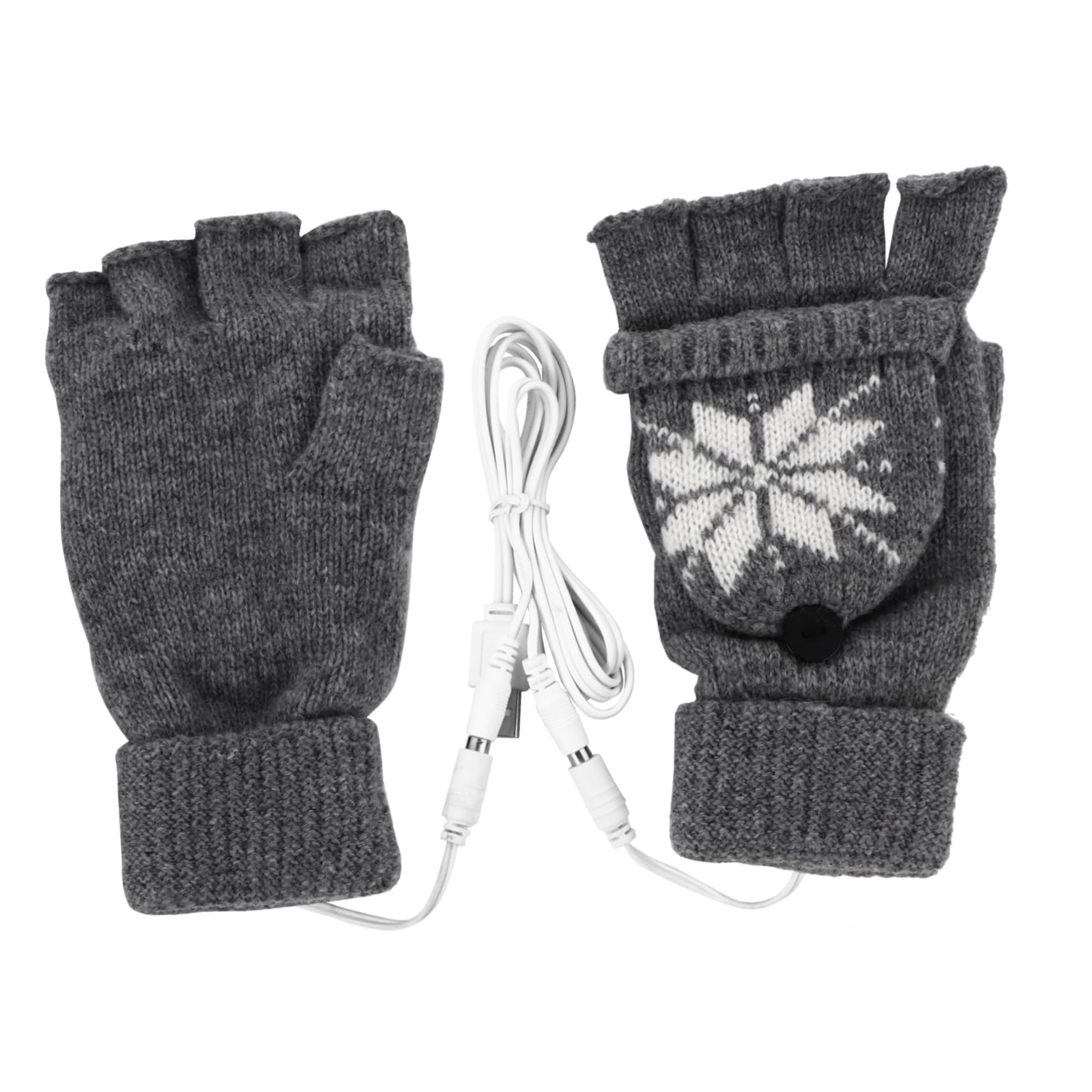 GOOHOCHY 1Pair USB Heated Mitten Gloves for Winter Half Finger Design for Typing Gaming USB Powered Unisex Hand Warmers for Activities for Skiing Riding