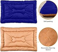 Vista 128 de Dog Bed Mat Soft Comfortable Anti-Slip Bottom Pet Mat Washable Cat Kennel Crate Pad for Small Medium Large Pets 18x24in Hot Pink Beige