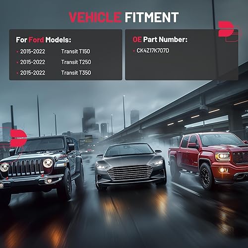 Miniatura 3 de BDFHYK Espejo retrovisor superior derecho del pasajero compatible con Transit T150 T250 T350 2015-2022 Vista lateral convexo calentado con placa de