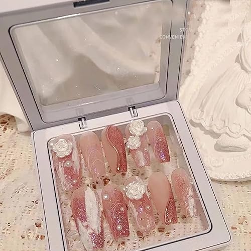 Miniatura 3 de 4 soportes de exhibición de marco flotante 3D transparente, soporte de exhibición para joyas, regalo, caja de almacenamiento de uñas (blanco)