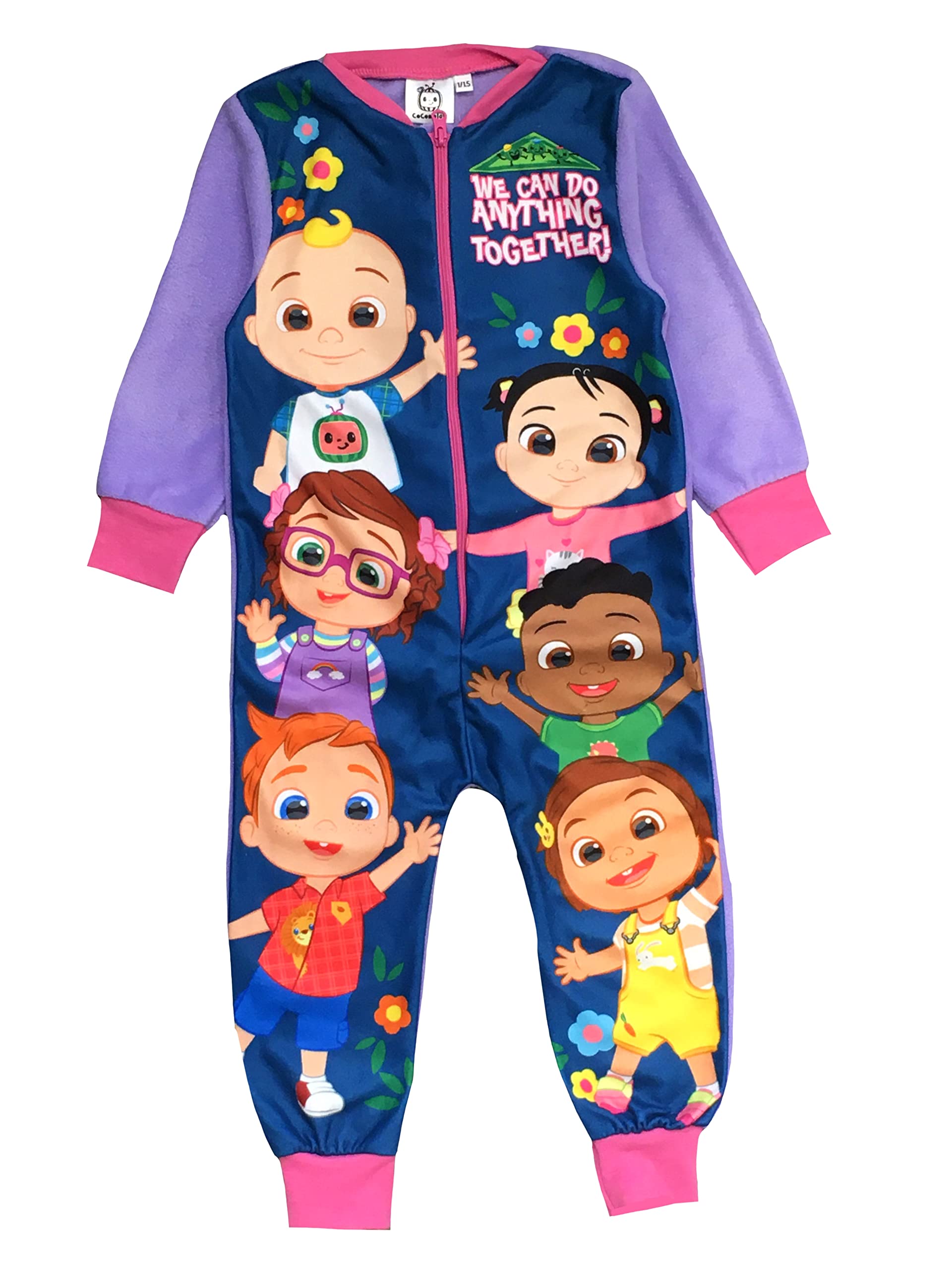 CoComelon Boys, Girls, Kids Onesie, Sleepsuit, All in One Pyjamas, Purple Age 12-18 Months