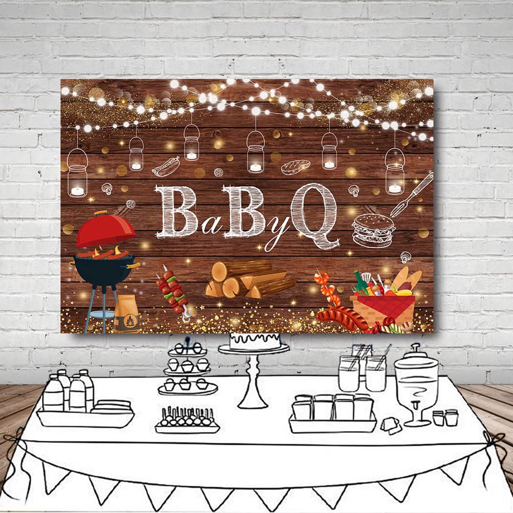 Grill-Babyparty Hintergrund »It’s A BabyQ« – Rustikal Mit Sonnenblumen