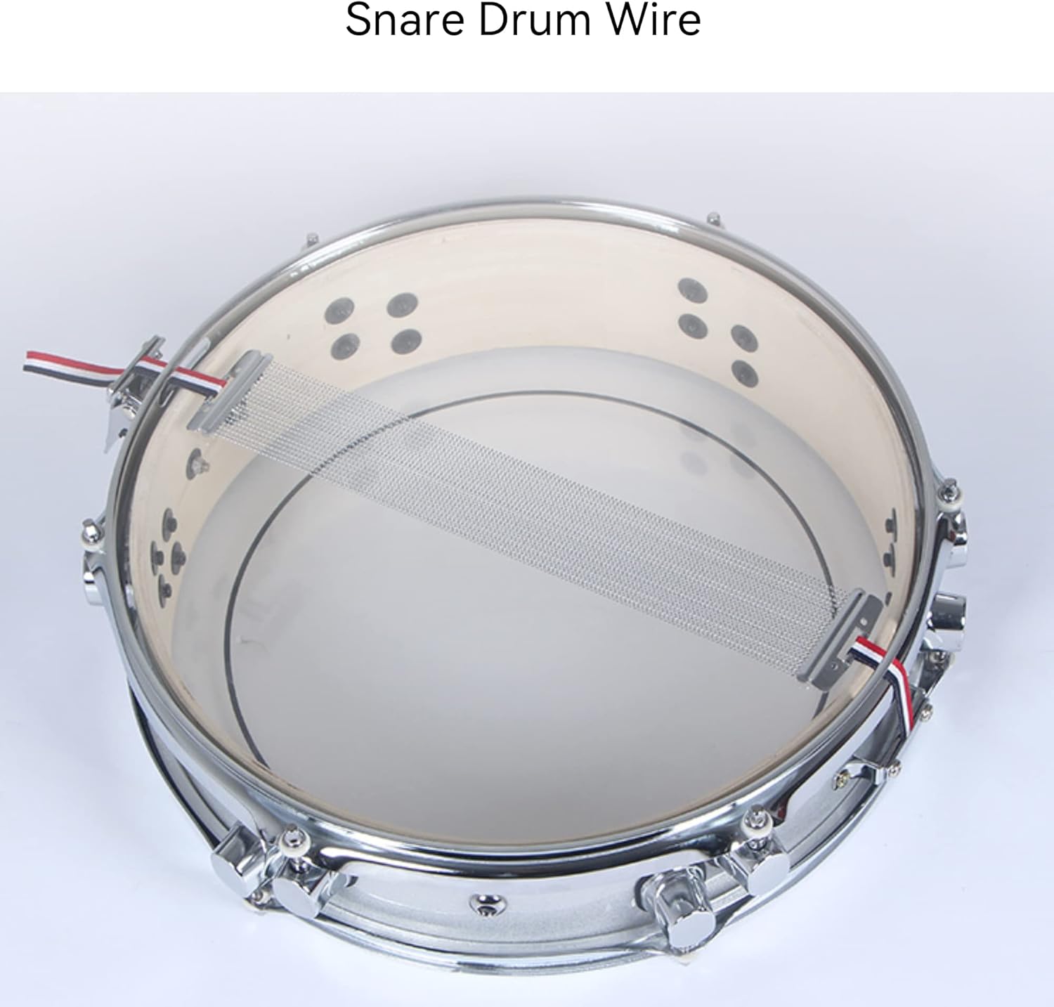 Bstinay 2PCS 20 Strands Snare Drum Wire Sturdy 14 Inches Snare Drum Spring and 10pcs Long Shape Double End Snare Drum Lugs