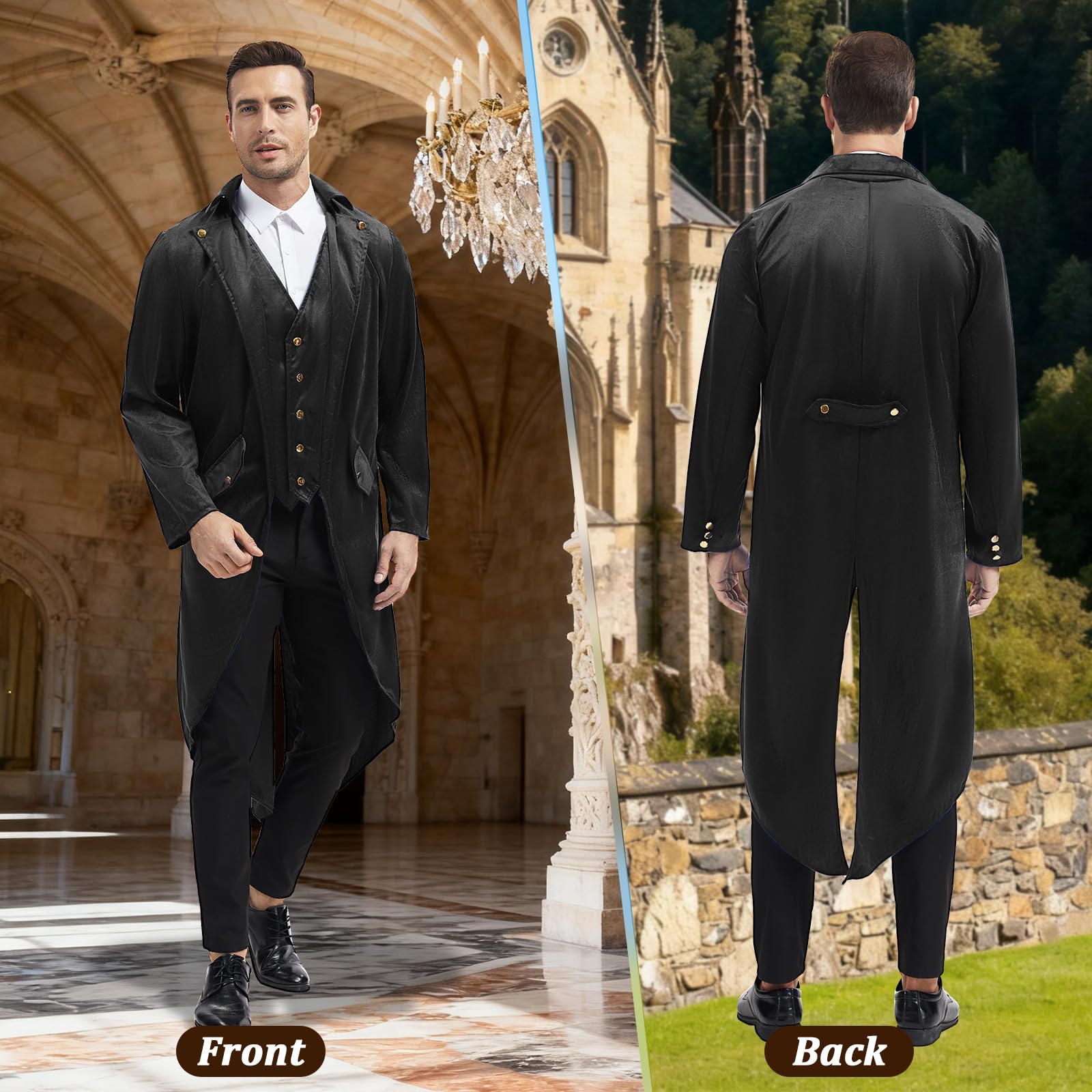 Giacca steampunk da uomo, cappotto in stile gotico
