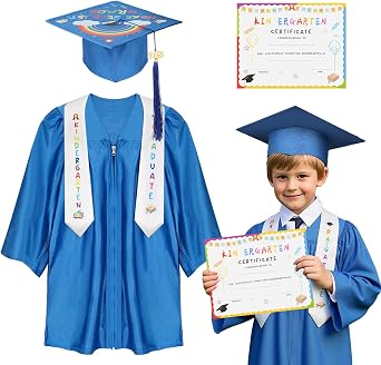 Kindergarten graduation cap and gown with 2026 Tassel, Certificate for Toddler Children 27"-33"
