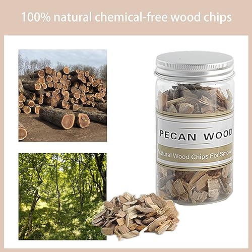 Miniatura 4 de Chips de madera para ahumar, paquete variado, 8 onzas de manzana, cereza, nuez, roble, nogal y haya, sabor natural, chips de madera para barbacoa,