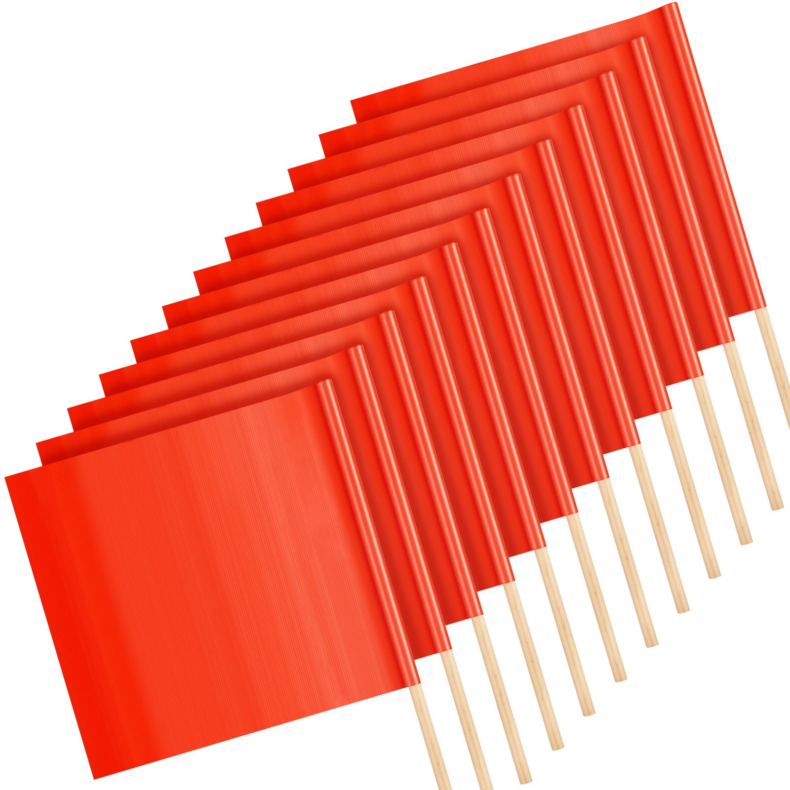 Kinlop 2 Pcs 18" x 18" Orange Safety Flags on a Stick, 24'' Dowel — Amazon image 8