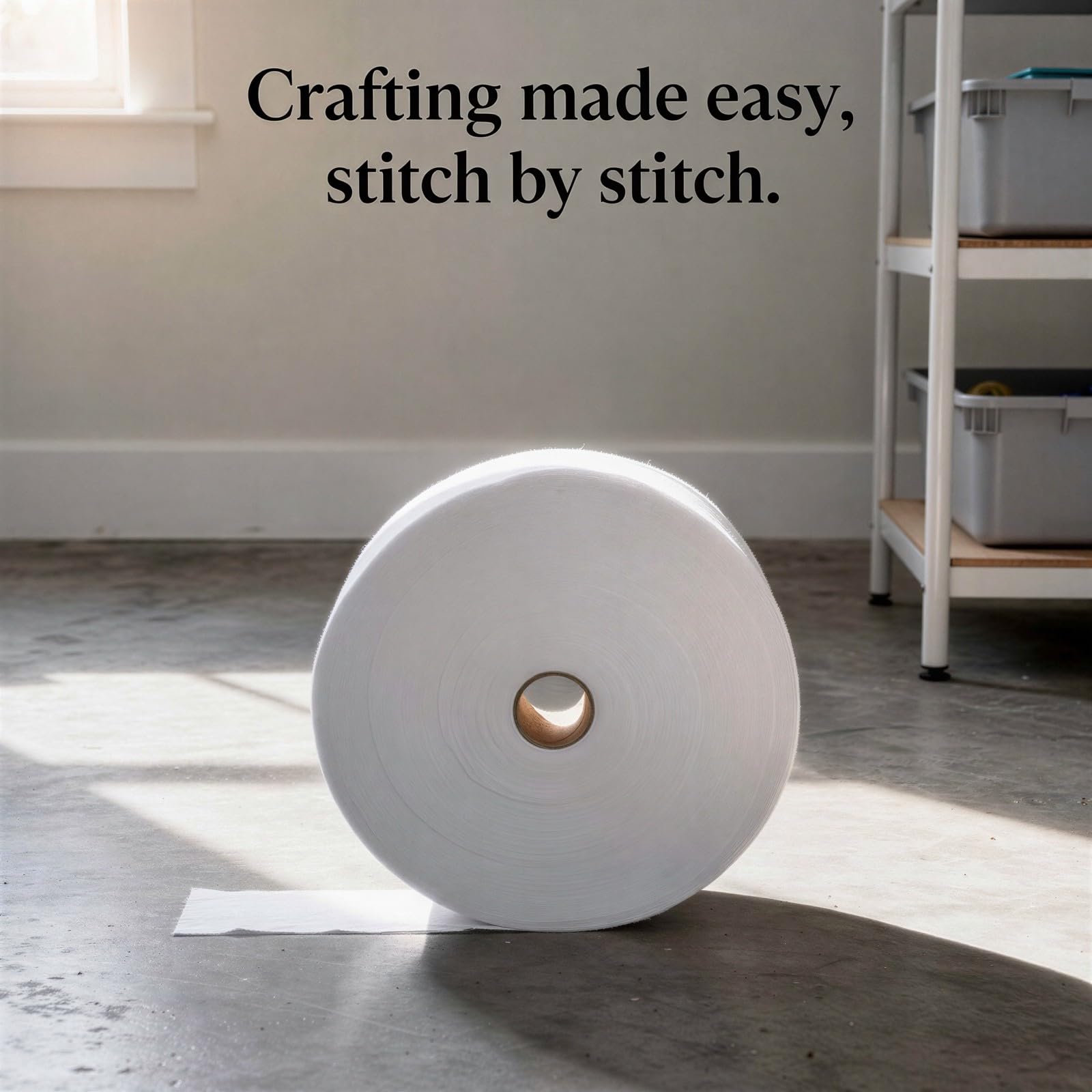 Polyester-Füllvlies als Rollenware, 2 1/4 Zoll x 50 Yards, waschbare Stoffstreifen zum Nähen, weiche weiße Quiltvliesrolle für Teppiche, gewebte Matten, DIY-Bastelprojekte und mehr