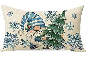 Cute Winter Blue Gnome Decorative Pillow Cover