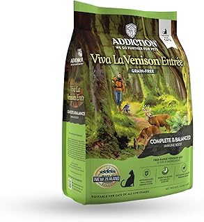 Addiction Viva Venison Cat Grain Free Dry Cat Food Novel High Protein Recipe Crafted in New Zealand 4lb