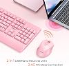 Teclado y Mouse Inalámbricos MEETION, Teclado Inalámbrico Tamaño Completo con Reposamuñecas, Mouse Ajustable de 3 DPI, Set con Receptor USB 2.4GHz, para PC/Computadora/Laptop/Windows/Mac, Rosa, Estándar Global Reciclado 2