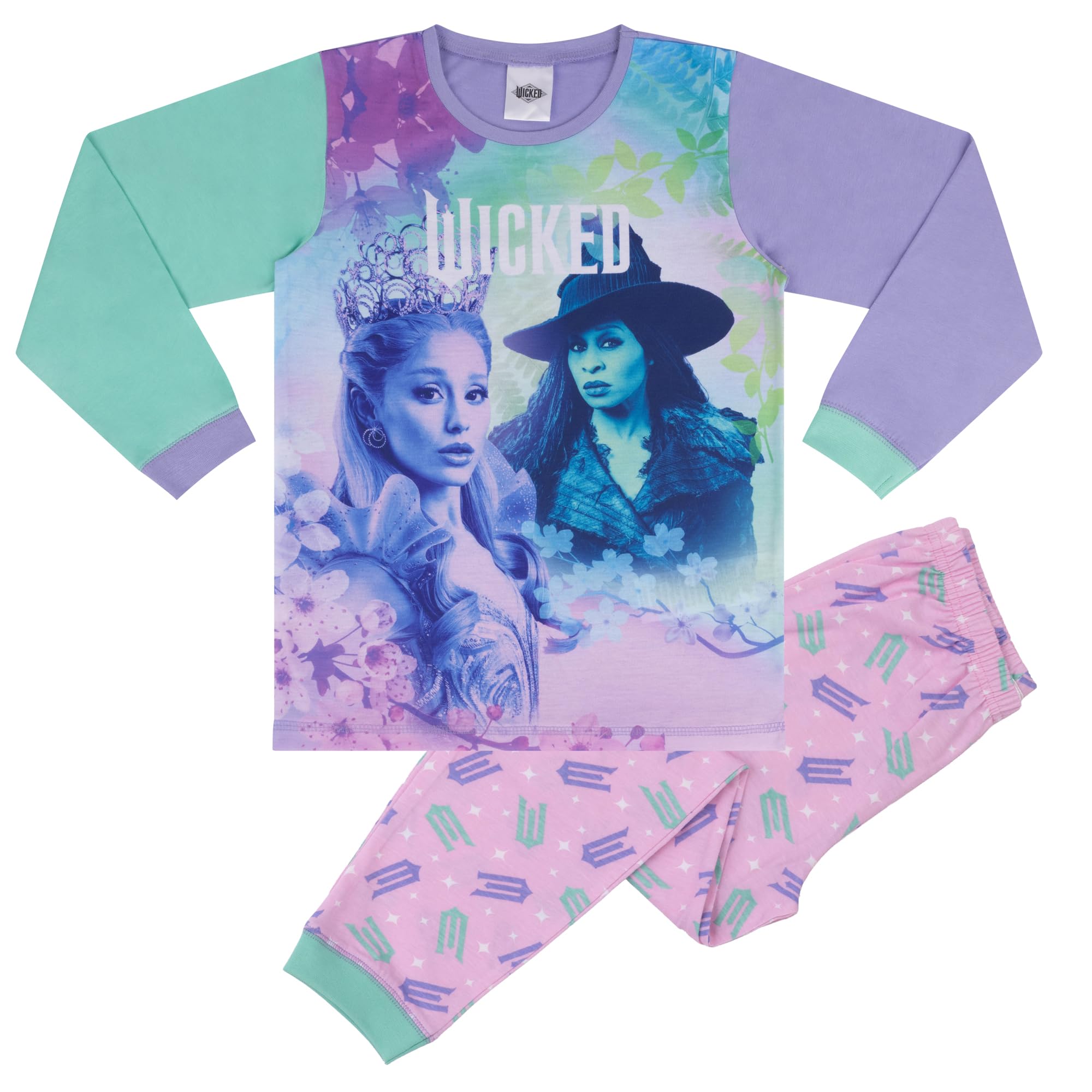 Wicked, Glinda And Elphaba Long Sleeved Pyjama Set, 7-8 Years: 128cm, Multicolor