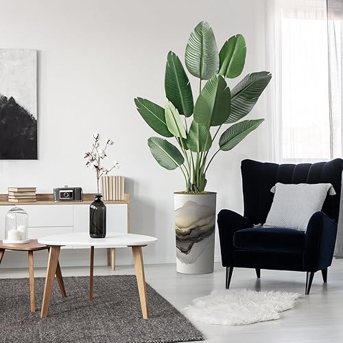 Árbol artificial con forma abstracta de humo blanco y negro que fluye, ave del paraíso artificial de seda para decoración del hogar en interiores y disponible en Yaxa Costa Rica