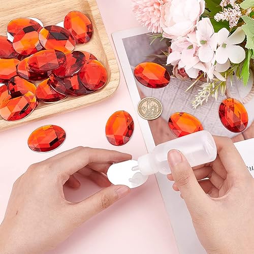 Miniatura 3 de FINGERINSPIRE 30 piezas de diamantes de imitación acrílicos ovalados extragrandes, de 1.57 x 1.18 pulgadas, diamantes de imitación acrílicos,