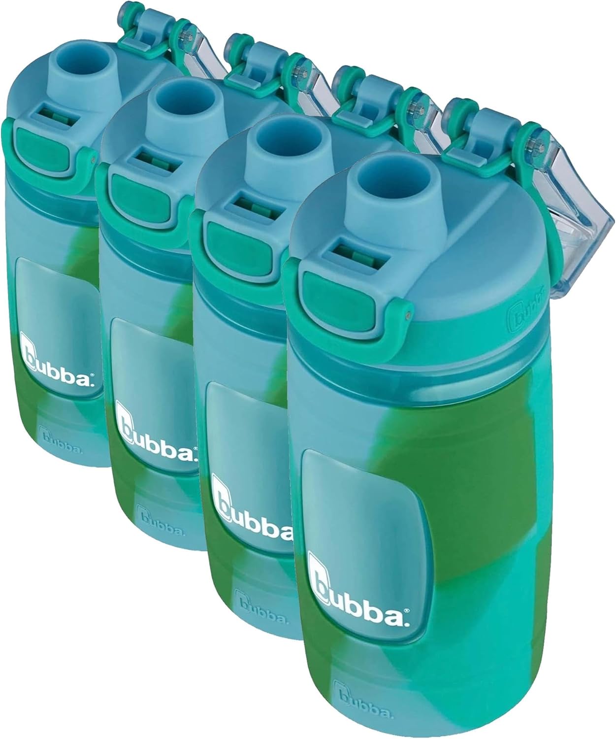 Bubba Kids Flo Silicone Sleeve and Wide Mouth, 16oz. Water Bottle, Medium, Multi, Frost (Tie Dye) (Pack of 4)