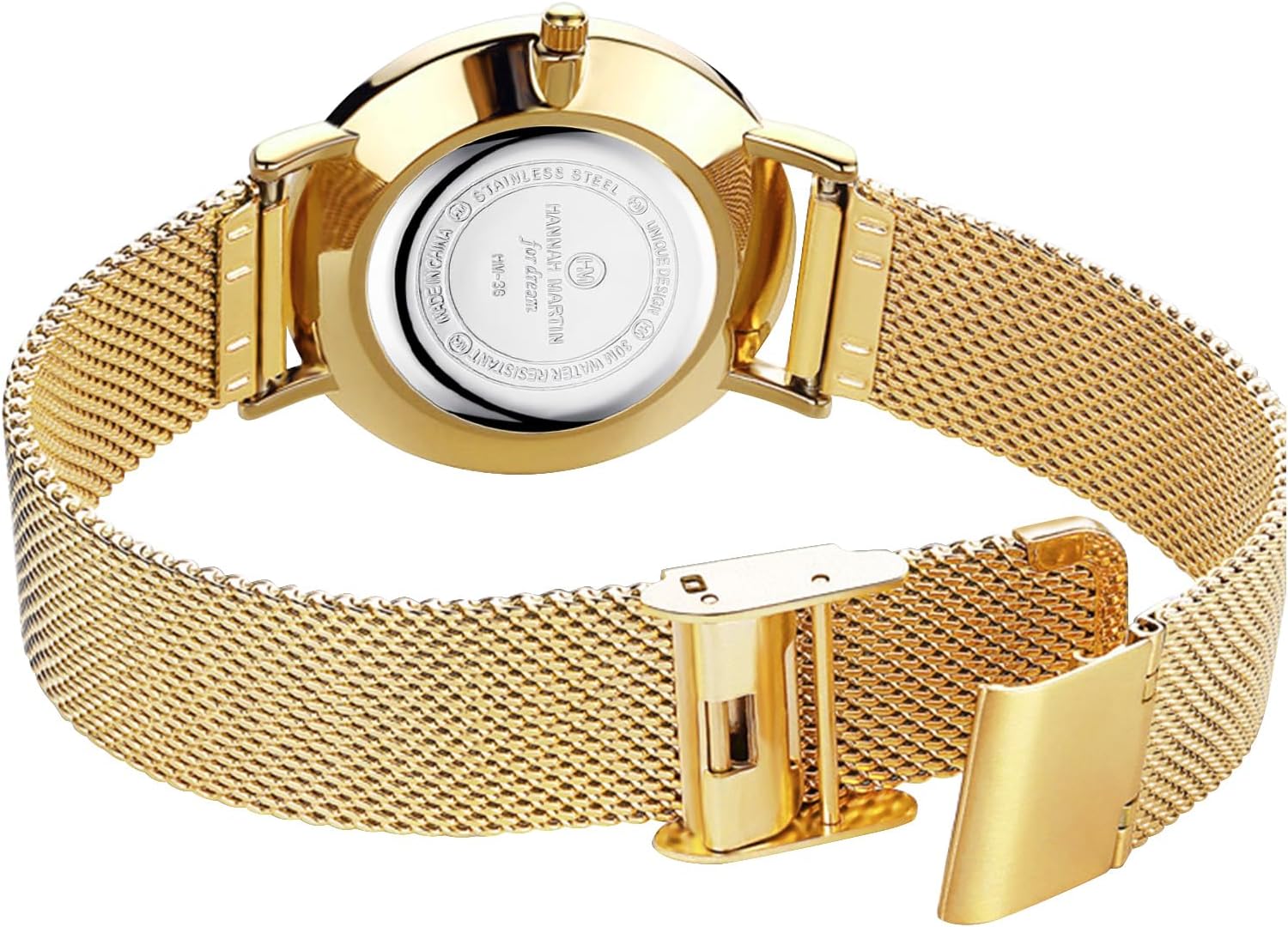 HANNAH MARTIN Watches for Women Waterproof Ladies Analog Quartz Wrist Watches Stainless Steel Band Fashion Dainty Female Watch Luxury Bracelet Diamond - Image 2