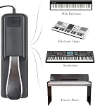 Pédale de soutien noir pour le piano de clavier Piano Pédalier avec interrupteur Polarity pour toutes les marques MIDI Claviers, pianos numériques