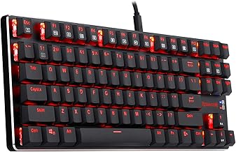 Redragon K590 Wired/Wireless Mechanical Gaming Keyboard RED LED Backlit Compact 60% Low Profile 87 Key Computer PC Gamers Keyboard Mahoraga USB Wired (Black)