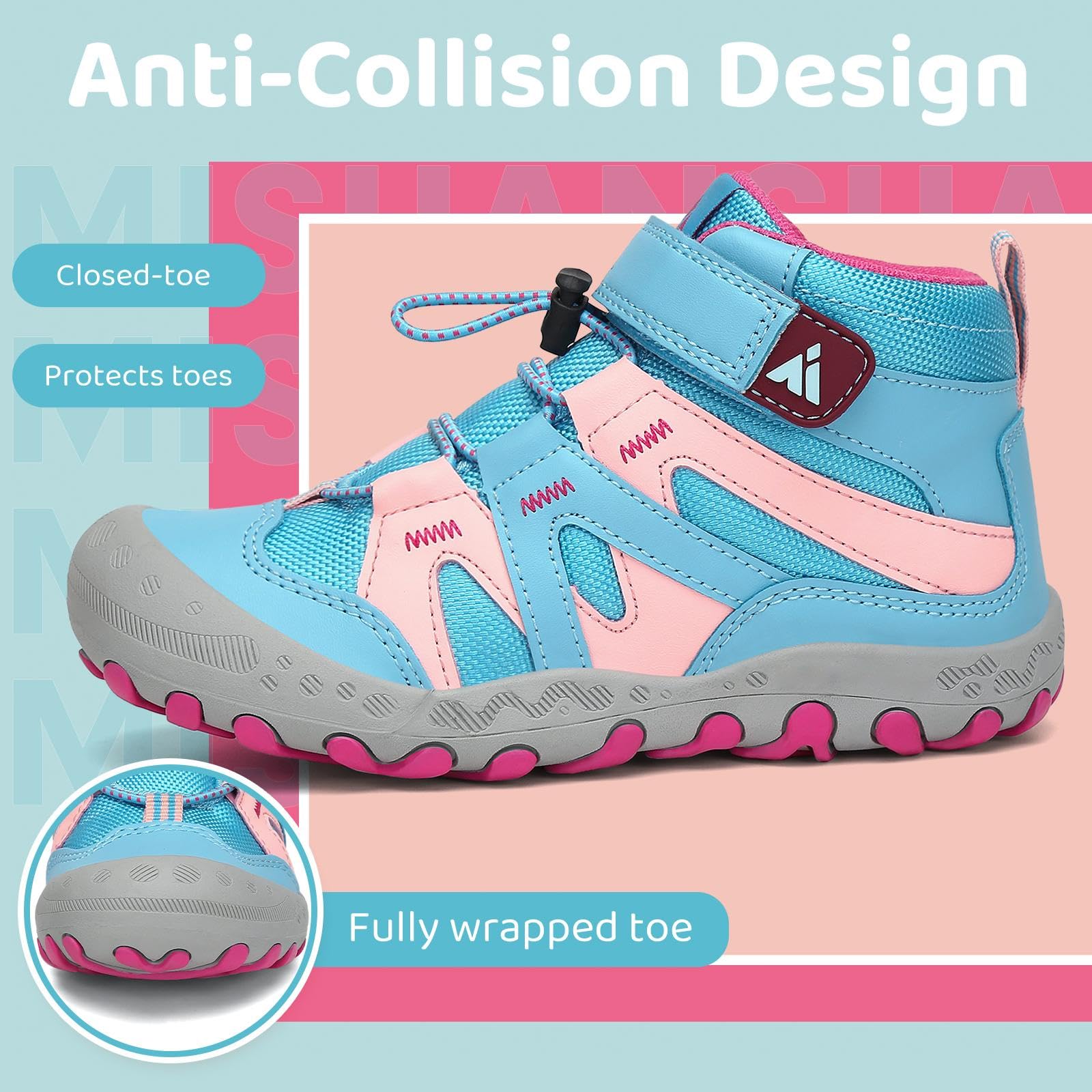 Mishansha Kinder Wanderschuhe Trekkingschuhe Mädchen Jungen Leicht rutschfest Outdoorschuhe Turnschuhe Gr.24-38