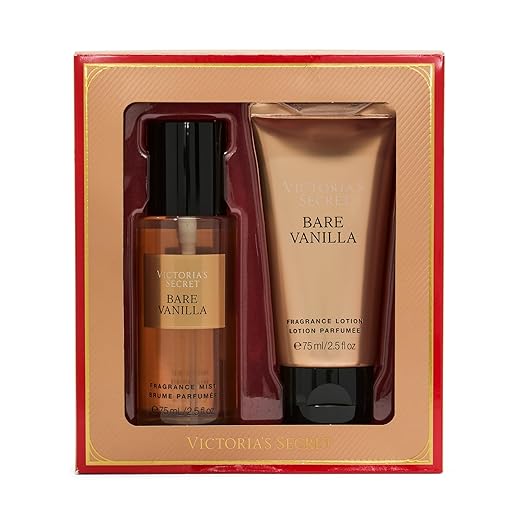 Victoria's Secret Bare Vanilla Mini Fragrance Duo Conjunto de presente, notas de caxemira macia