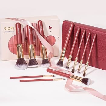 メイクブラシセット 赤色 スポンジ付き Amazon.co.jp: SIXPLUS シックスプラス 11本メイクブラシセット 貴族