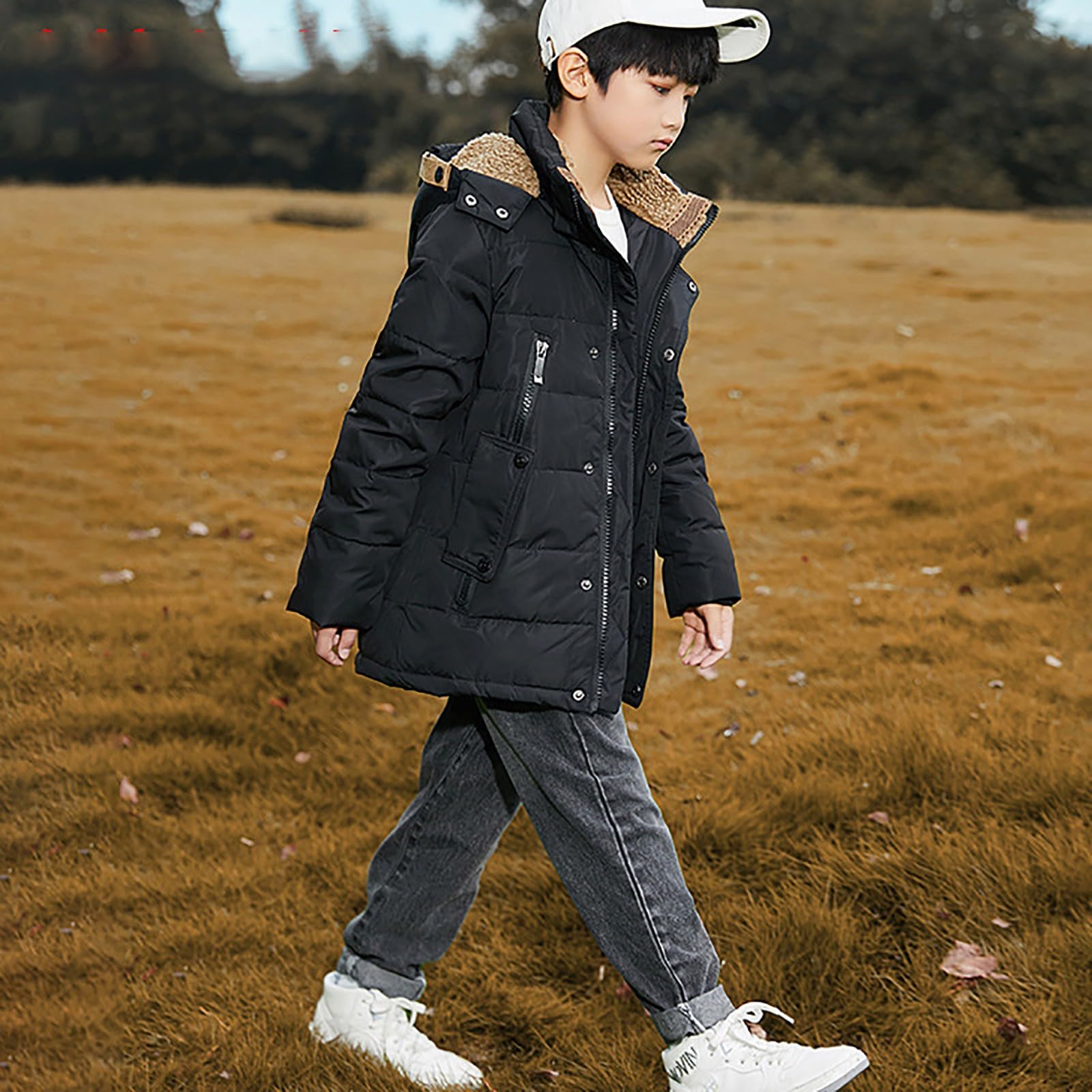 OBiQuzz Chaqueta de invierno para niña: chaqueta de forro polar larga abrigo de invierno cálido sudadera con forro polar chaqueta con capucha resistente al viento chaqueta de color sólido para