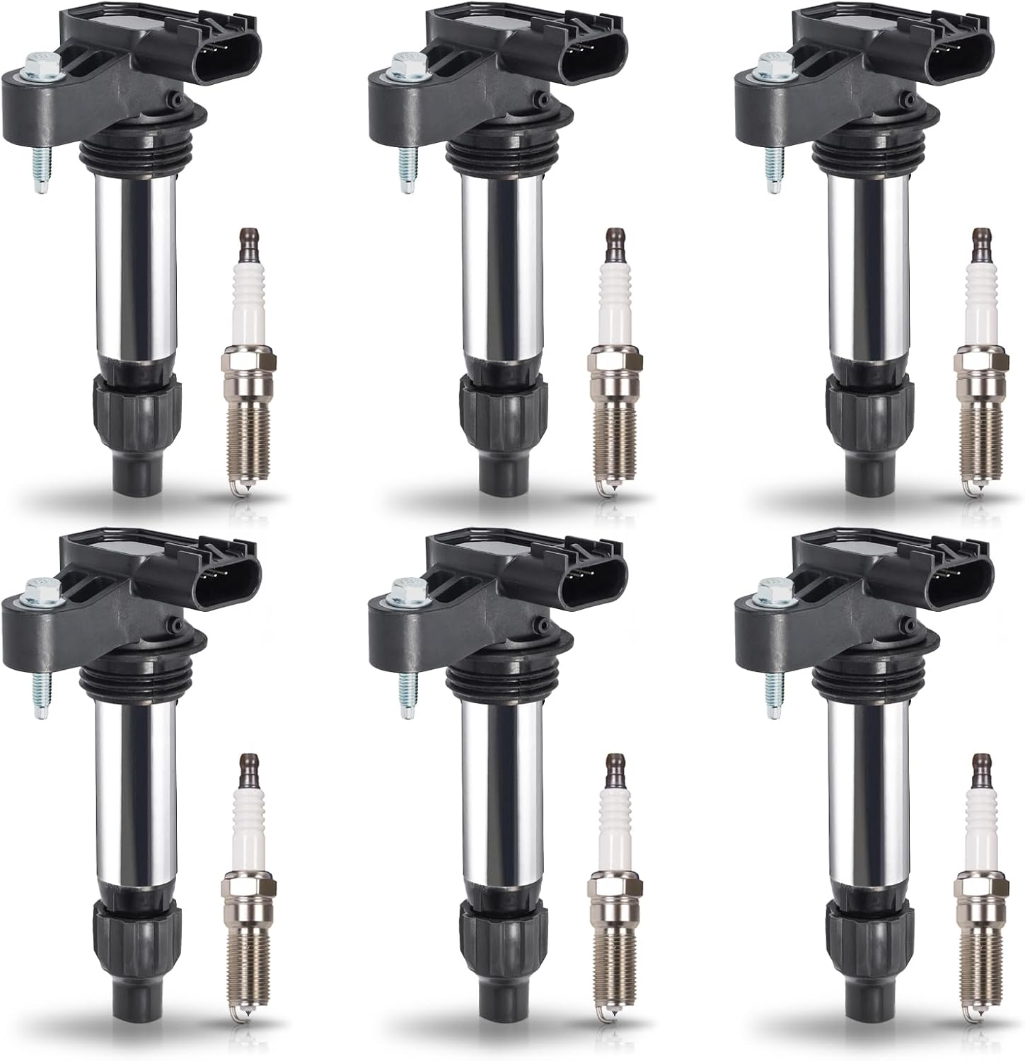ENA Pack 6 Ignition Coil with 6 Iridium Spark Plug 3.6 V6 2010 2012 2013 2014 2015 2016 Compatible with Buick Chevy Cadillac Malibu Allure Enclave ATS CTS SRX STS Camaro Impala Terrain for UF569