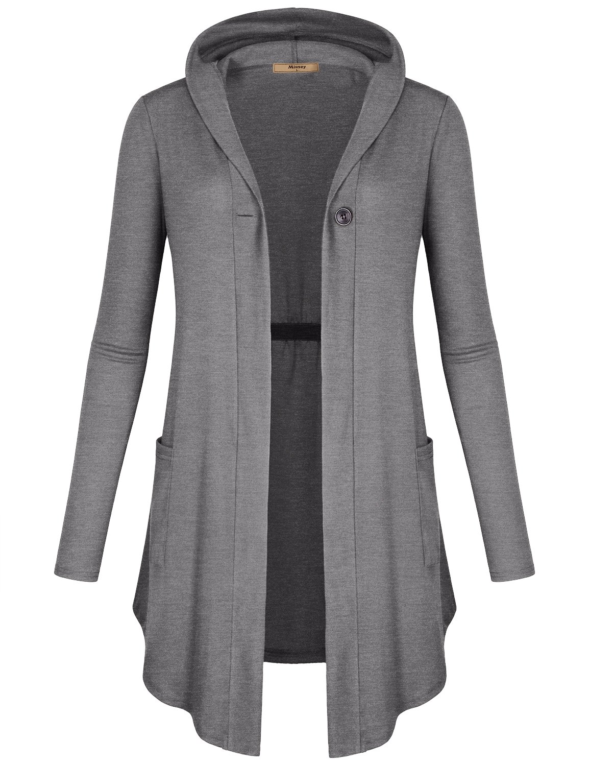Miusey Womens Open Front Cardigan Hoodies Contemporary Sweatshirt Size (M~2X)