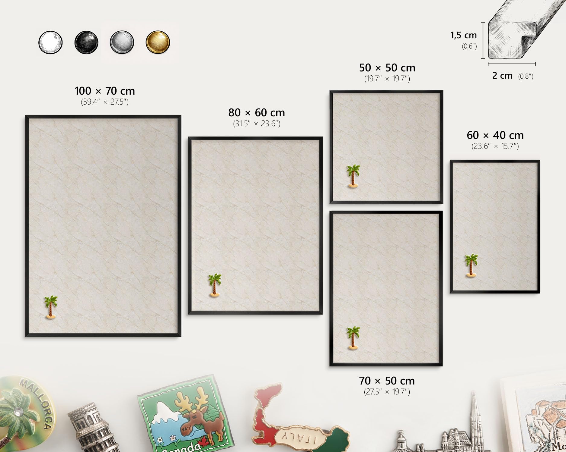 Panel Magnético Informativo 60x40 cm | Marco Negro | Elegancia Del Mármol | Montaje Fácil | Pizarra de Pared | Para Restaurante y Bar | Expositor para Menú, Ofertas del Día