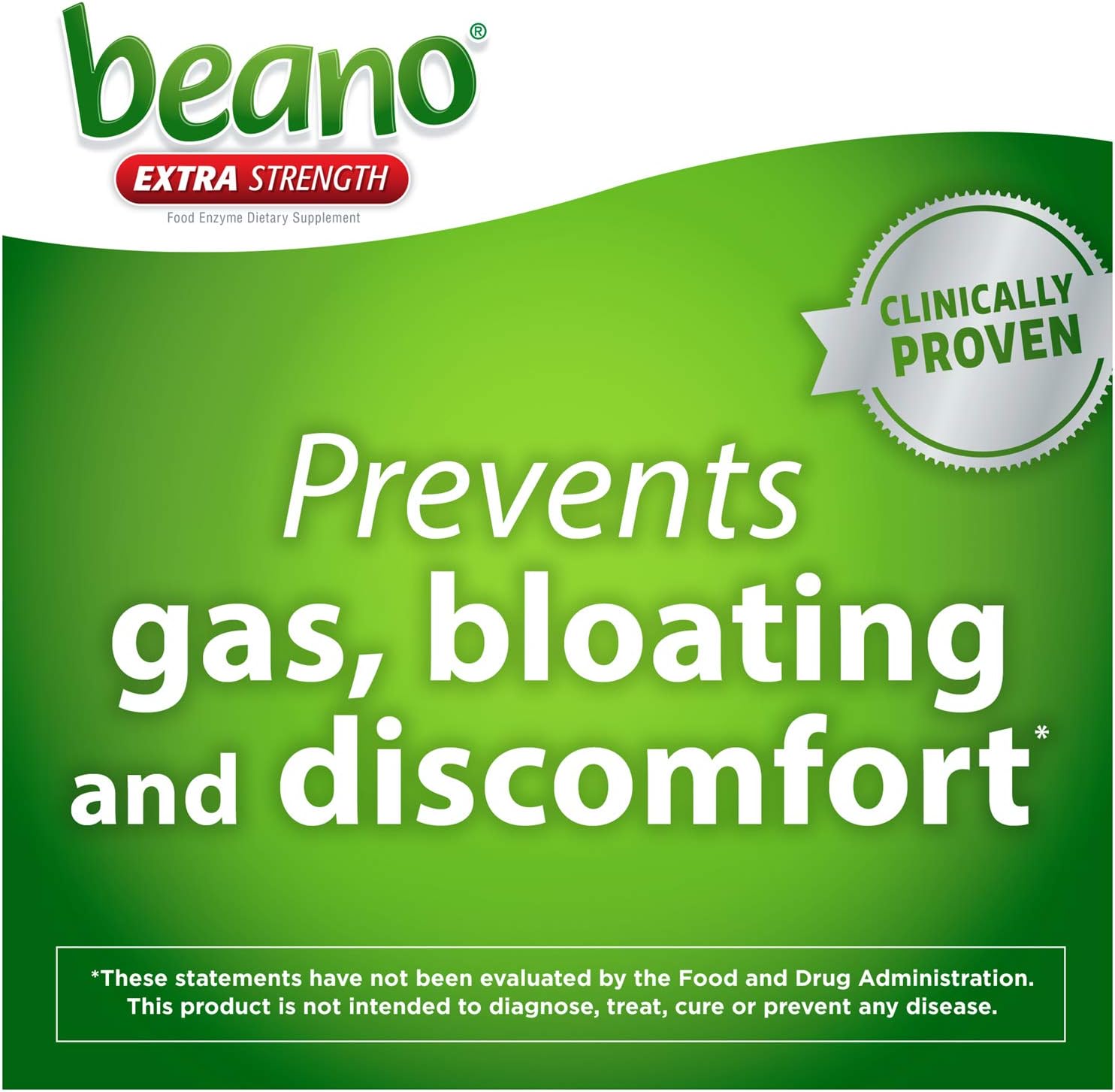 Beano Extra Strength, Digestive Enzyme Supplement, Prevents Gas, Bloating and Discomfort (Packaging May Vary) 30 Count Each (Pack of 3)