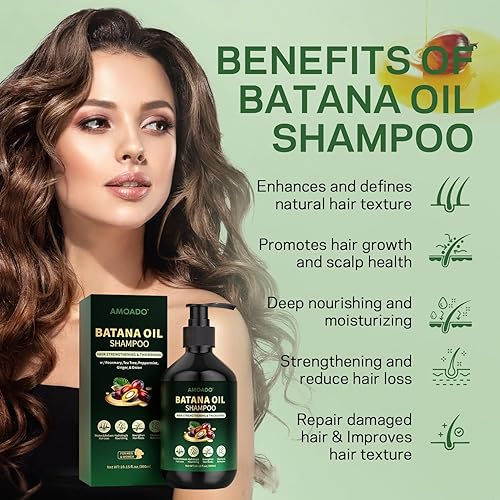 Miniatura 3 de Batana - Champú de aceite para el crecimiento del cabello, fortalecimiento, engrosamiento, sin sulfato, champú para el cabello para mujeres y