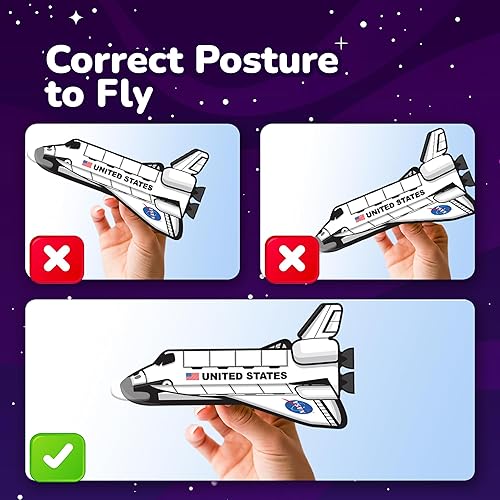 Miniatura 5 de ArtCreativity Planeadores de transbordador espacial, juego de 24, juguetes voladores para niños y niñas, hechos de material de espuma, juguetes al
