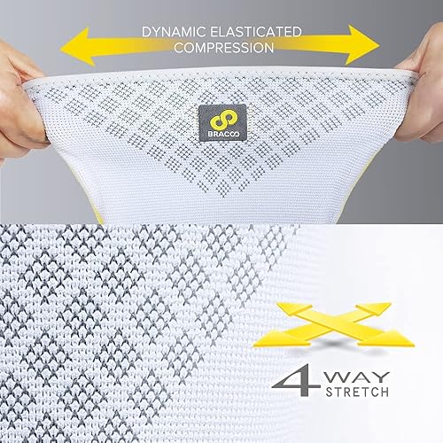 Miniatura 2 de Bracoo Rodillera, soporte de manga de compresión con estabilizadores laterales para hombres y mujeres, soporte ligero y transpirable, dolor de