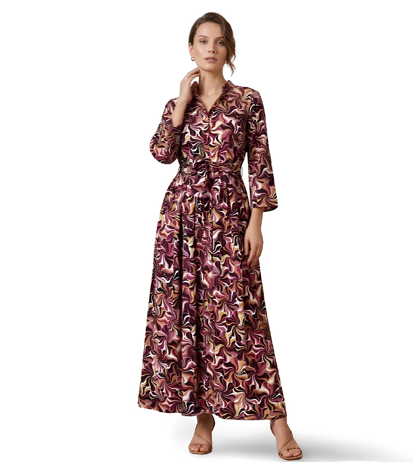 hussy Elegant One Piece Dress for Women | Long Dress Woman's Flared Maxi Gown-picture-52