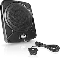 BOSS BAB10 10-Inch Low Profile Amplified Subwoofer - 1200W Max Power, Remote Control, Built-in Amp for Tight Car Spaces