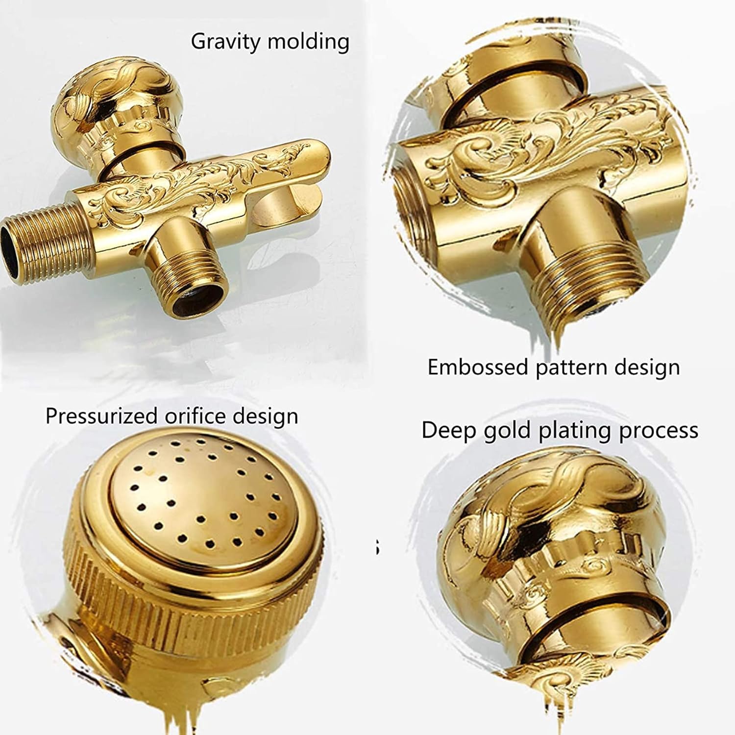 Handheld Bidet Sprayer for Toilet with Single Cold Water, Retro Bathroom Cloth Diaper Sprayer Set Brass Gold Bidet Sprayer Kit with Stainless Steel Shower Hose for Pet Bathing