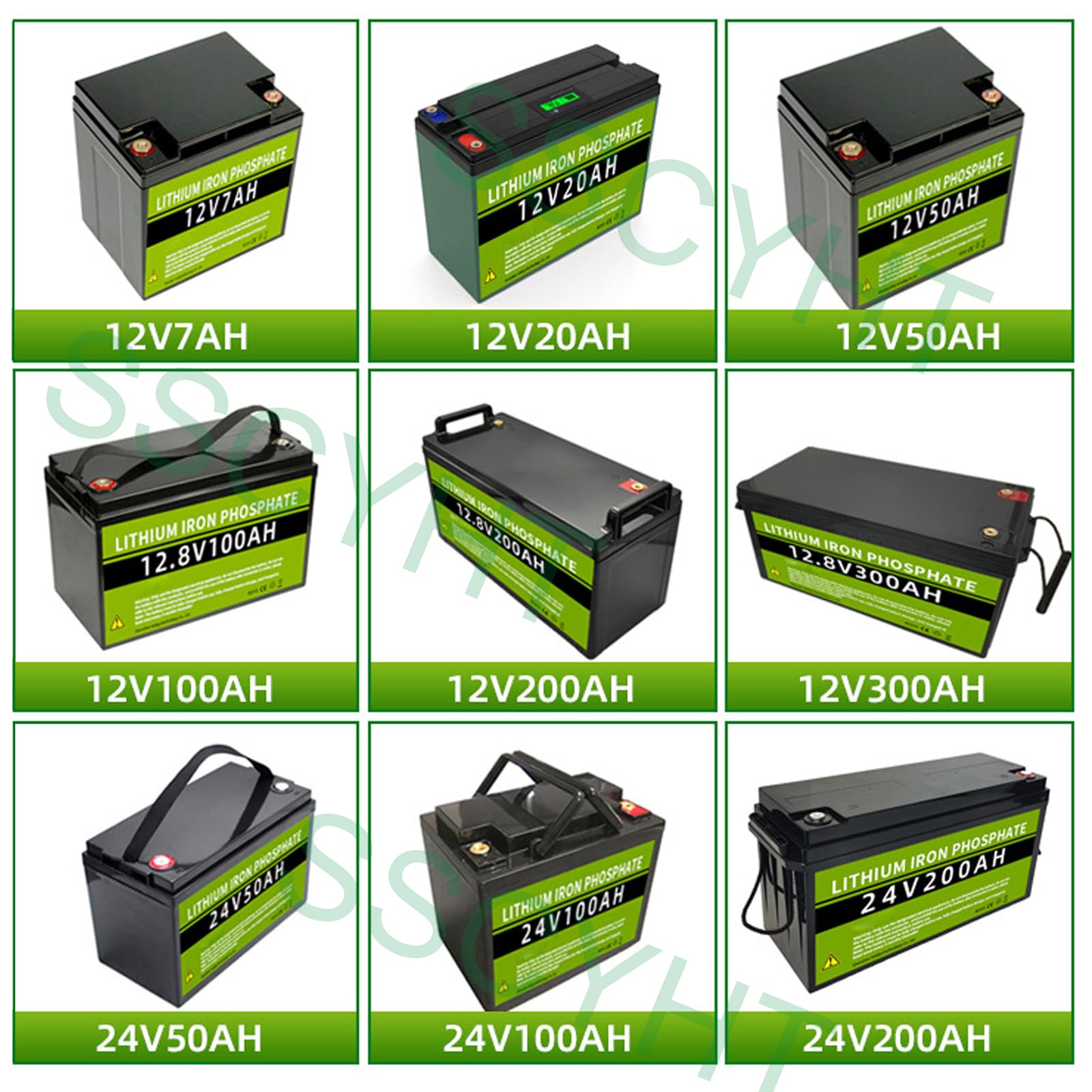 Akumulator LiFePO4 12,8 V 300 Ah 200 Ah 100 Ah Akumulator litowo-jonowy 24 V 50 Ah 200 Ah z BMS Idealny do kamperów/łodzi/poza siecią/biwakowania/domowego magazynowania energii