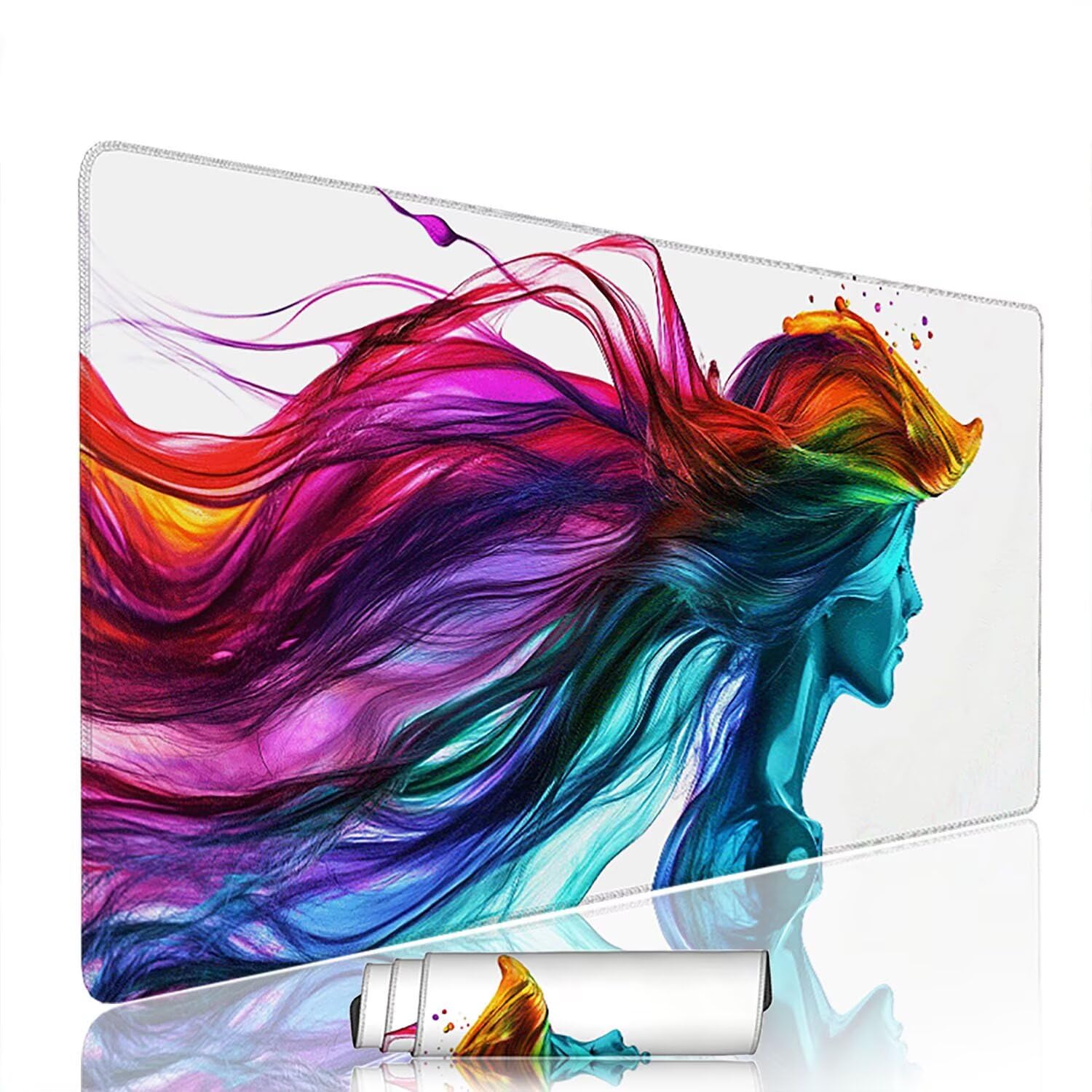 Kolorowa podkładka pod mysz podkładka pod mysz do gier XXL 1400x600x3mm podkładka pod mysz abstrakcyjna duża podkładka pod mysz dla graczy akcesoria PC antypoślizgowe i wodoodporne, do klawiatury w