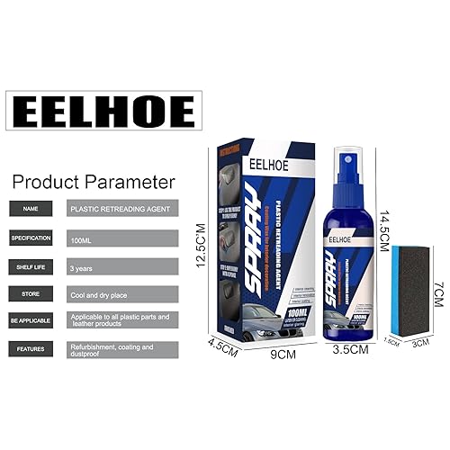 Miniatura 8 de 2 piezas de 3.4 fl oz antiarañazos hidrofóbico nano agente de recubrimiento con 2 esponjas, capa rápida de cera para coche, sin niebla,