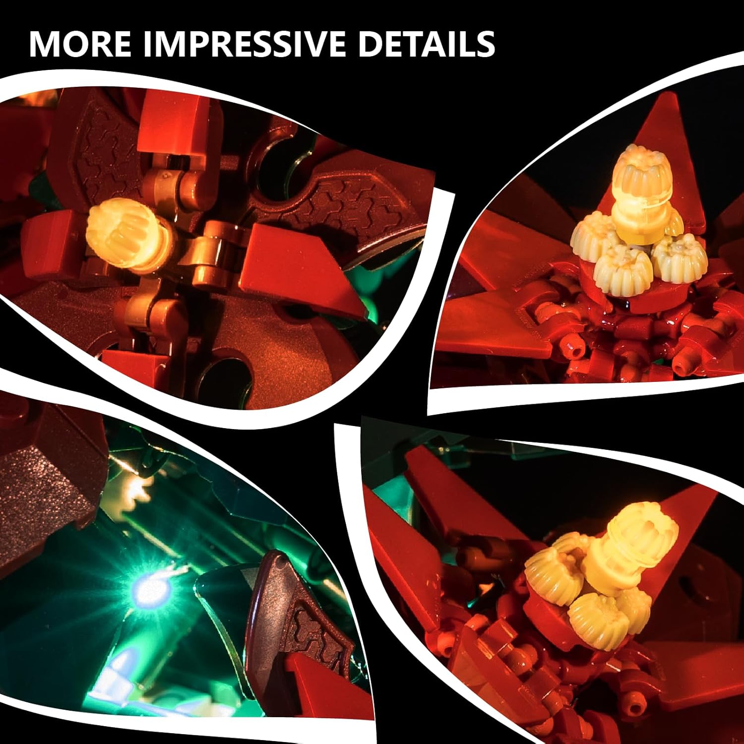 LED Light Kit for Lego 10370 Poinsettia – Lighting Kit Compatible with Lego Poinsettia Kit, Lighting Set for Lego 10370 Collection (NOT Included The Building Set)