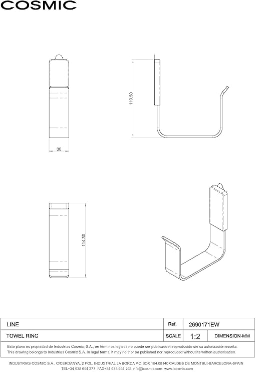 Bath+ by Cosmic Line Toallero Aro, Acero Inoxidable, Cromo ...