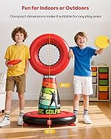 Vista 6 de QPAU Inflatable Throwing Game Challenge - Outdside Toss Target Set with 4 Throwing Plates & Pump, Outdoor Toys for Kids 6-15, Ideal Sport Gifts for